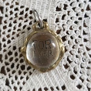 Waxing Poetic Insignia Glass Cabochon Brass Forever